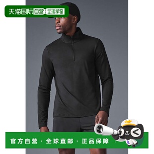 alo yoga Conquer 翻领柔软半拉链纯色运动长袖Polo衫 男款m3193r