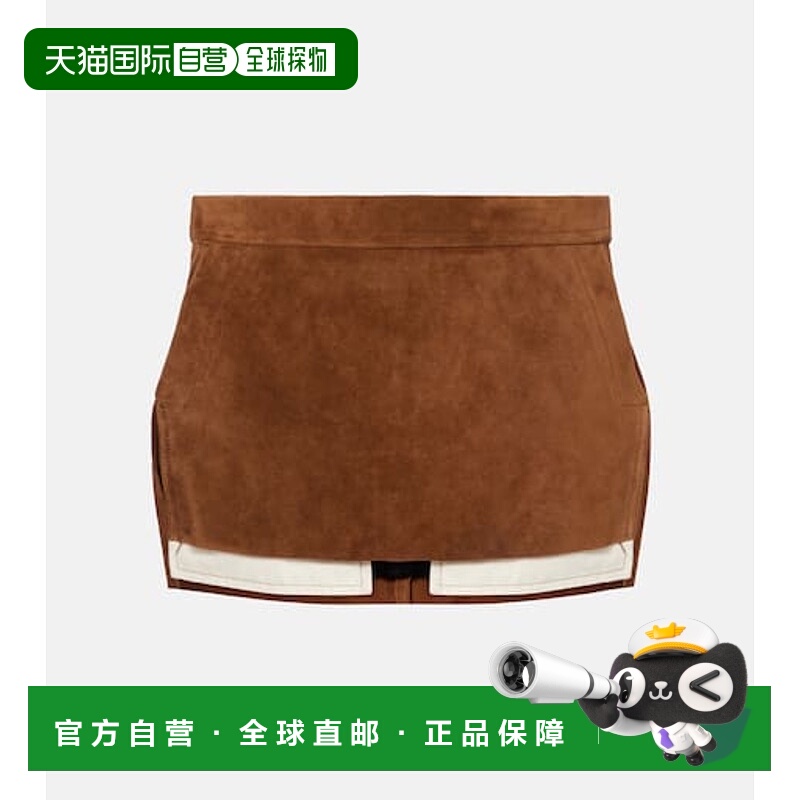 1h可退 潮奢 rick owens 瑞克 欧文斯 女士 Fog 绒面革迷你半身裙