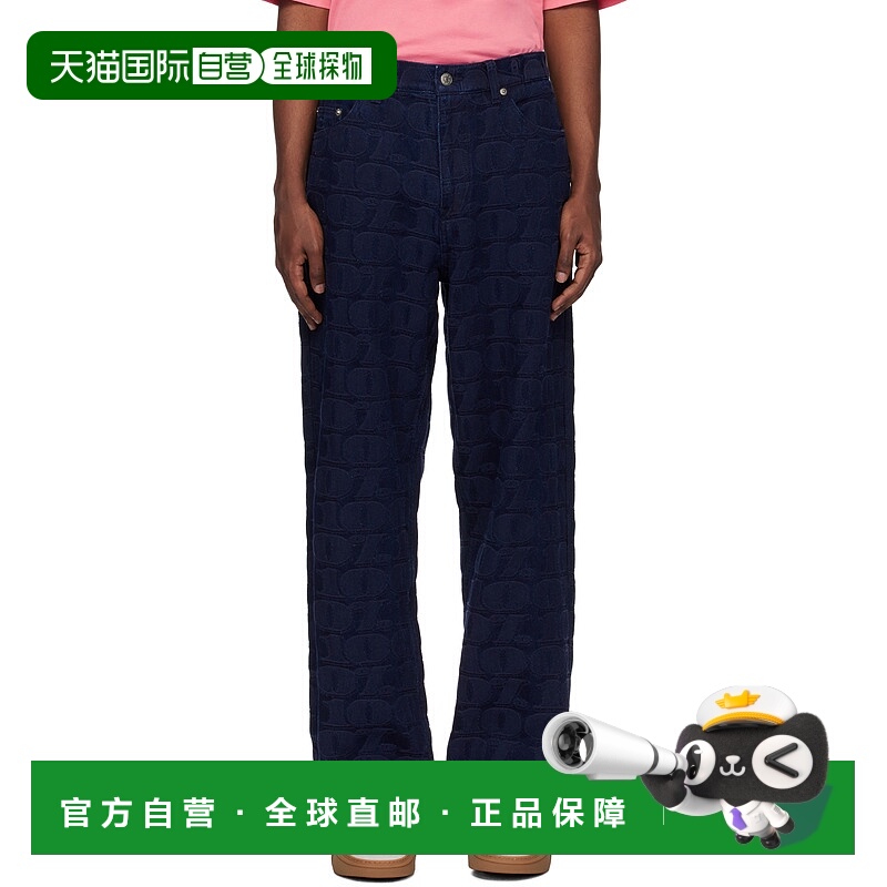 1h可退 潮奢 Awake NY 男士 海军蓝 Jacquard 100 牛仔裤 AWKFW24