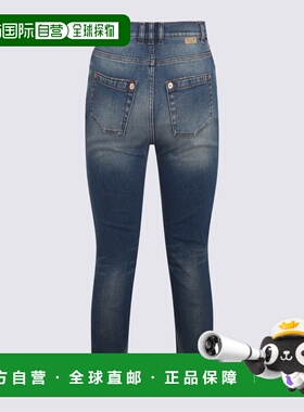 BALMAIN 女士牛仔裤 BF1MG006DD646FF SS2024 蓝色紧身裤