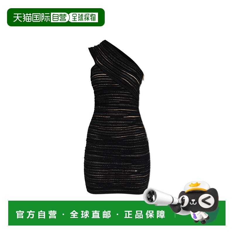1h可退 BALMAIN 女士连衣裙 EF0R4081KI39EAC SS2025 黑色 不对称