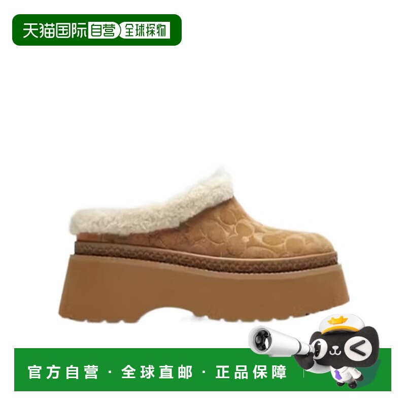 1h可退 COACH 女士凉鞋 CCO36TOB AW2025 棕色 Cecilia 厚底拖鞋