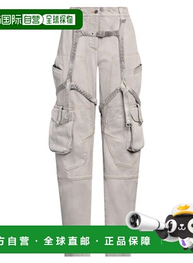 潮奢 off-white 女士 牛仔长裤 grey灰色 舒适时尚