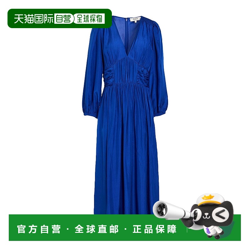 1h可退 潮奢 SEA 海洋 女士 长款连衣裙 blue蓝色 舒适时尚