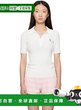 1h可退 潮奢 SPORTY & RICH 女士 灰白色 SRC Ribbed Polo 衫 WS0