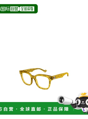GUCCI 女士眼镜 GG0958O012 SS2025 黄色 几何框平光镜古驰