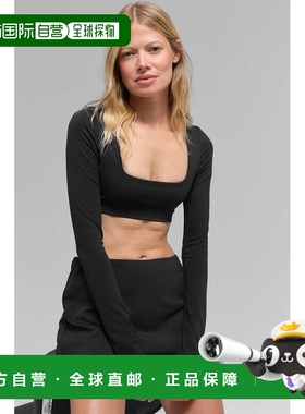 alo yoga 纯色方领长袖截短上衣 女款w9879r