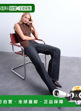 1h可退 潮奢 Topshop 女士 Ember 长筒低腰直筒水洗黑色牛仔裤