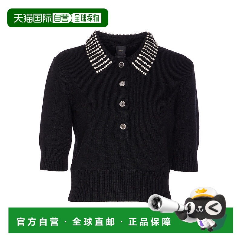 1h可退 PINKO 女士POLO衫 105745A2S4Z99 AW2025 黑色 Emilia 毛