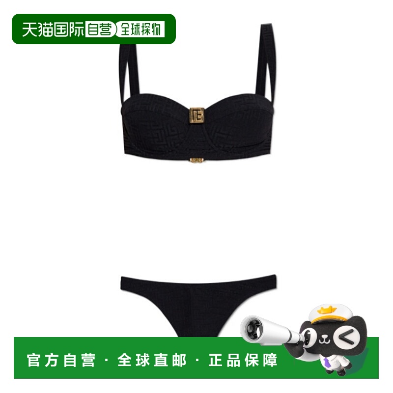 1h可退 BALMAIN 女士内衣 BKBC42200001 SS2025 黑色 两件套比基
