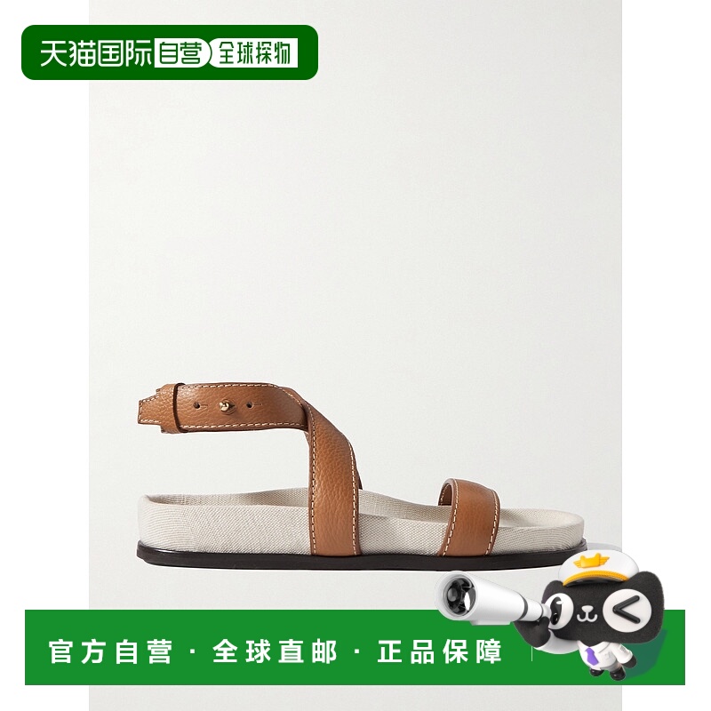 1h可退 潮奢 TOTÊME 女士 + SUSTAIN 网眼皮质凉鞋 243WAS2047LE0