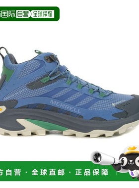 Merrell 男士 Moab Speed 2 Mid Gore-Tex 钢蓝色徒步靴 J037511