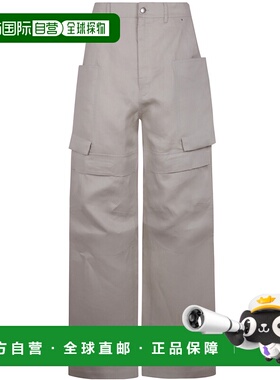 RICK OWENS 男士休闲裤 RU01E5346TWL41 SS2025 工装裤灰色阔腿裤