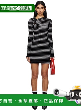 1h可退 潮奢 Msgm 女士 黑色 & 白色条纹连衣裙 3841MDA08257115