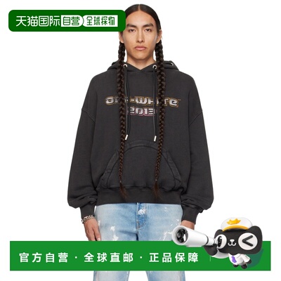 off-white 男士 黑色 Digit Bacchus 连帽衫 OMBB119F23FLE005
