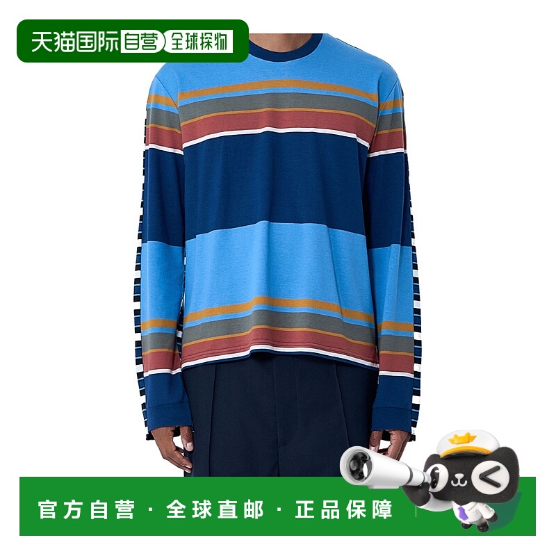 1h可退 MARNI 男士T恤 HUMU0351QXUTC535STB62 AW2025 蓝色长袖