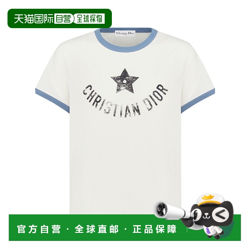 1h可退 DIOR 女士T恤 543T07A4537X0852 SS2025 白色