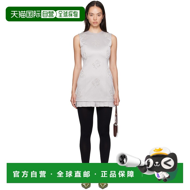 1h可退 潮奢 SHUSHU TONG 女士 银色无袖连衣裙 MWDDDR10SSA156