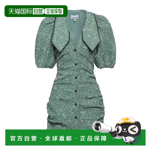 GANNI 甘尼 女士 夏装连衣裙 green绿色 舒适时尚