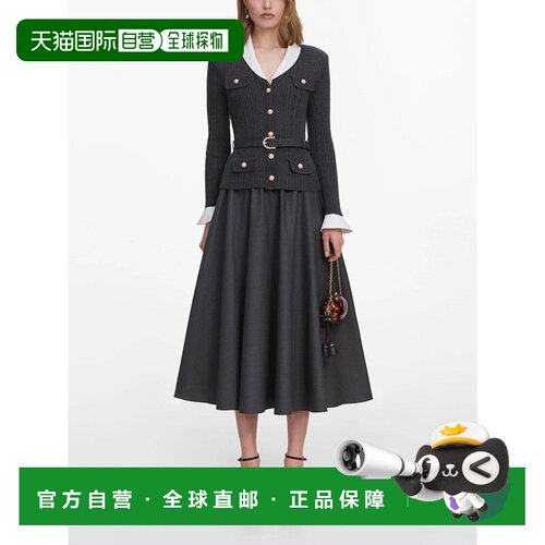SELF-PORTRAIT 女士连衣裙 PF26131M AW2026 灰色 Knit Midi Dres