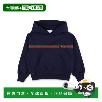 GUCCI 女童卫衣 787341XJHID4780 AW2025 蓝色 织带运动衫