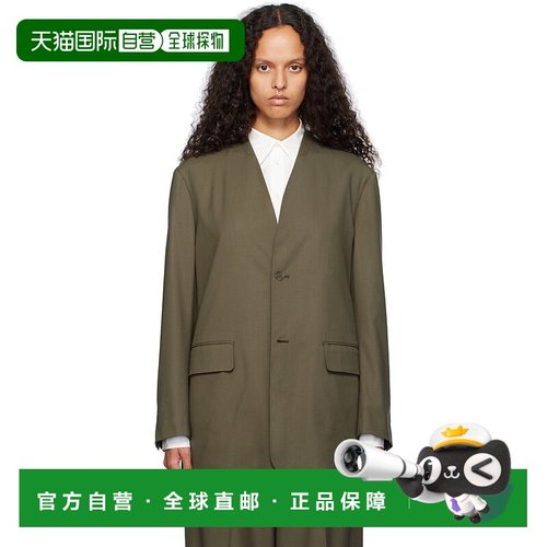 1h可退 潮奢 AURALEE 女士 卡其色无领西装外套 A24AJ04WT