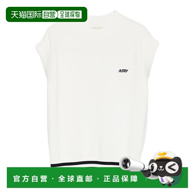 AUTRY 女士马甲 VEPW030W SS2026 白色 Knit Gilet In White Ribb