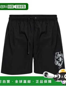 1h可退 AMIRI 女士短裤 AMBOSW1001001 SS2026 黑色 抽绳泳裤