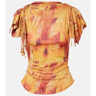 伊莎贝尔 Marant Isabel 印花荷叶边棉质上 女士 Jazia 玛兰 潮奢