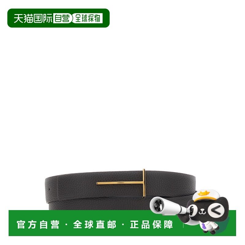 1h可退 潮奢 Tom Ford 汤姆 福特 男士 T 棕色带扣闭合皮革皮带 T