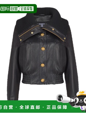 BALMAIN 女士夹克 GF1TE205LE040PA SS2026 黑色 Leather jacket