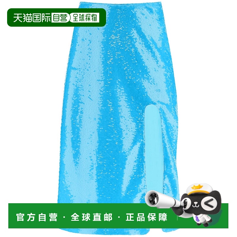 GANNI 女士半身裙 F7865803 SS2023 蓝色 Sequin midi skirt