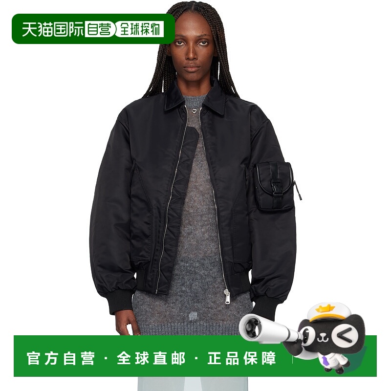 1h可退 潮奢 Coperni 女士 黑色 Technical 飞行员夹克 COPBL32F3