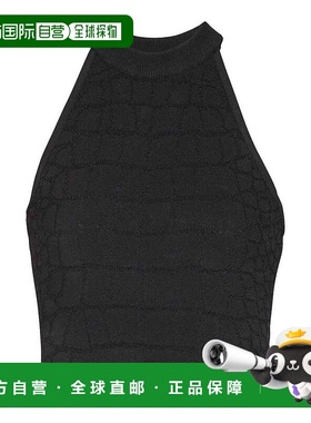 BALMAIN 女士背心吊带 FF0AB027KJ140 AW2025 黑色 Top With Croc