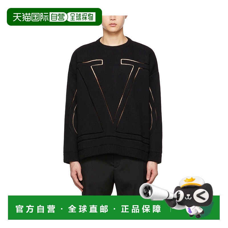 1h可退 VALENTINO 男士针织毛衣 1V3KC21C8P90NO AW2022 黑色羊毛