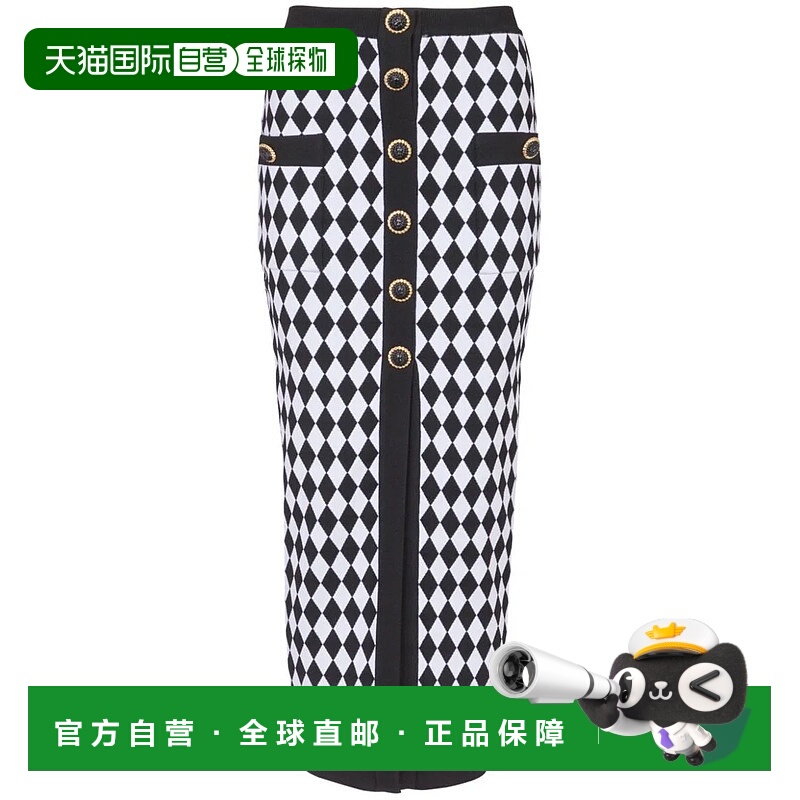 1h可退 BALMAIN 女士半身裙 DF1LD070KG67EAB-4 AW2024 白色