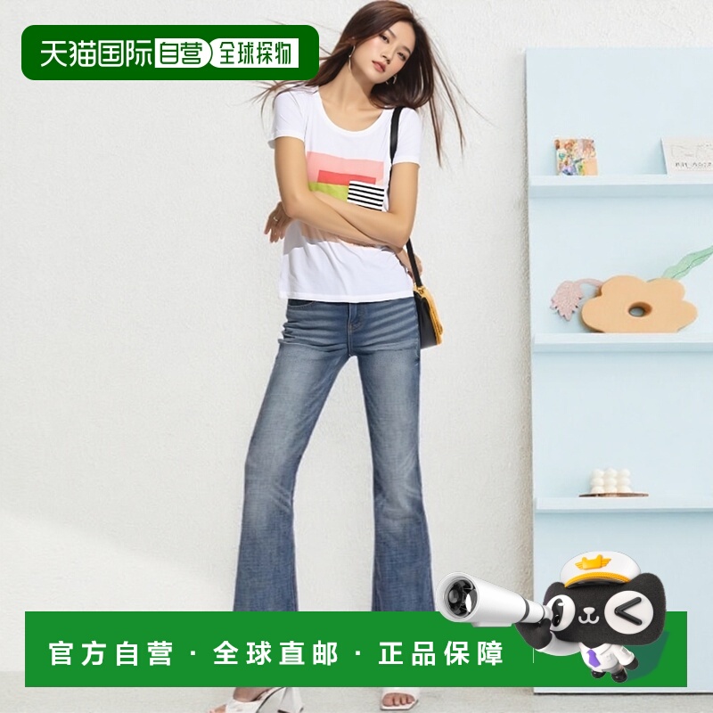 ARMANI阿玛尼/女士亮片图案弹力棉短袖T恤3Y5T43JABZ高档