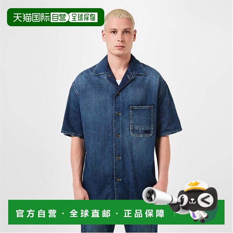 1h可退 潮奢 mcqueen 亚历山大 麦昆 男士 牛仔保龄球衬衫