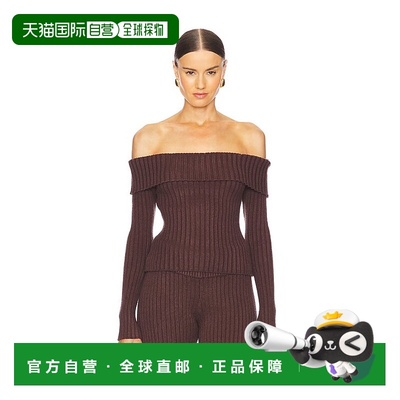 1h可退 潮奢 Danielle Guizio 女士 Thalia 罗纹露肩毛衣 F24108S