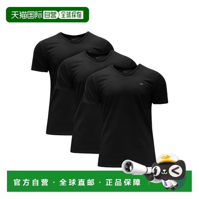 DIESEL 男士T恤 00SHGU0LIADE4101 AW2024 黑色 短袖T恤3件装