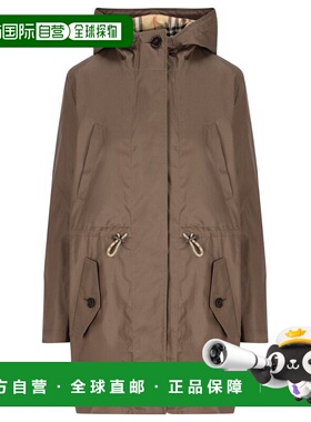 1h可退 潮奢 Burberry 巴宝莉 女士 抽繩腰帶連帽大衣 8116104