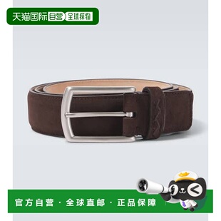 1h可退 潮奢 zegna 杰尼亚 男士 绒面革皮带 brown棕色 舒适时尚