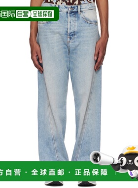 1h可退 潮奢 Lanvin 朗雯 男士 蓝色 Twisted Straight-Leg 牛仔