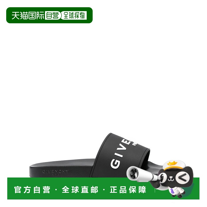 GIVENCHY 男士拖鞋 BH301TH1DB001 AW2025 黑色 Logo slides