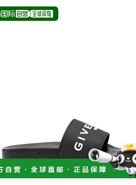 GIVENCHY 男士拖鞋 BH301TH1DB001 AW2025 黑色 Logo slides