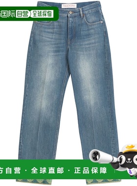 VALENTINO 女士牛仔裤  CO蓝色 直筒裤BDD18X94V558