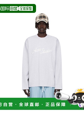 1h可退 潮奢 Acne Studios 艾克妮 男士 灰色徽标刺绣 T 恤 CL036