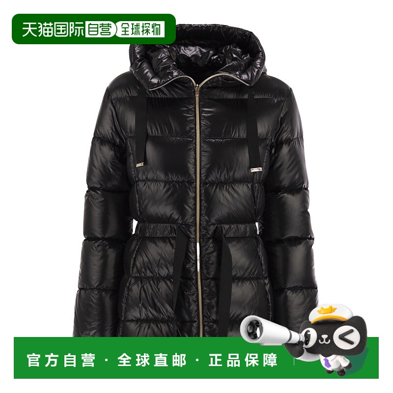 1h可退 HERNO 女士外套 PI002128D9300 AW2025 黑色 抽绳羽绒服
