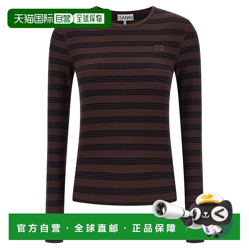 GANNI 女士T恤 A105006600B SS2026 花色 Striped sweater