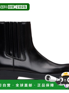 1h可退 潮奢 boss 雨果 男士 黑色 Emed-Logo Faux-Leather 切尔